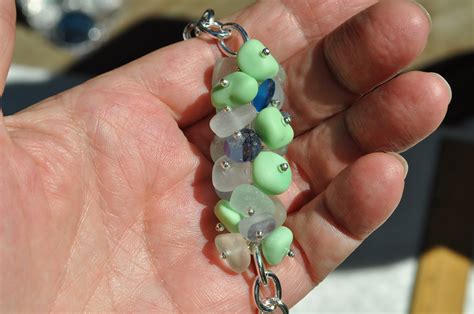 Gorgeous Sea Glass Jewelry Beach Glass Twist Necklace Heavy Statement