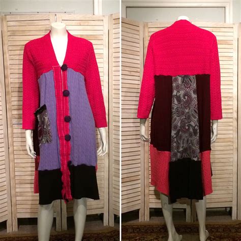 Custom Order For Brenda Upcycled Sweater Coat Lagenlook Etsy