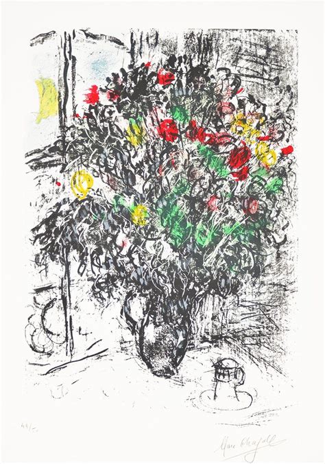 Marc Chagall Lithograph Le Bouquet Rouge