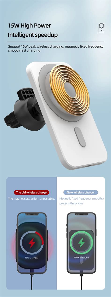 High Quality Fast Wireless Charging Air Vent Mount Suction Quick Charge