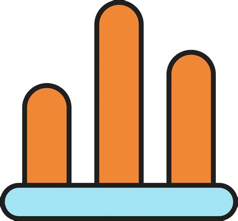 Bar Chart Icon In Orange And Blue Color. 24181547 Vector Art at Vecteezy