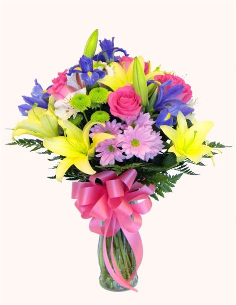 Pink and yellow mix flowers – Iris florist