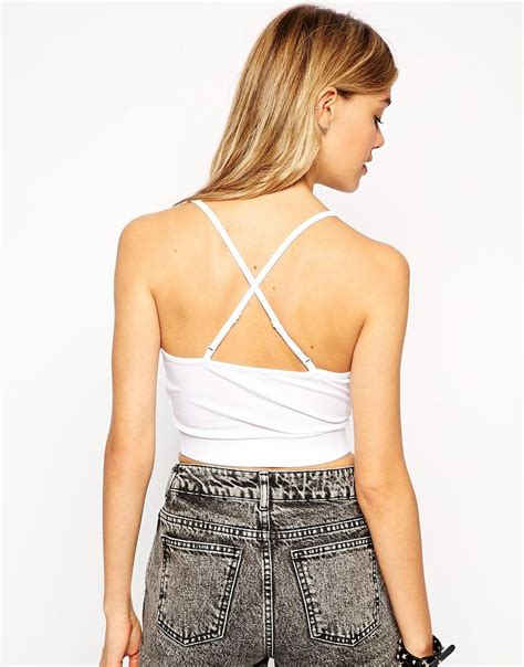 Asos Strappy Crop Top With Wrap Front At Strappy Crop Top