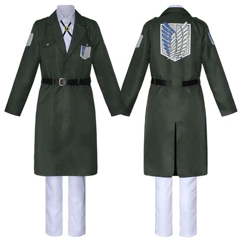 Aot Uniform Levi Ackerman Cosplay Costume Attack On Titan Trench Shing