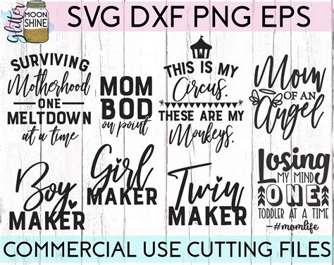 Mom Shirt Bundle Of 20 Svg Dxf Png Eps Cutting Files