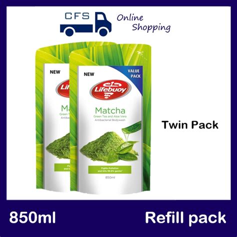 Lifebuoy Antibacterial Shower Gel Twin Pack Refill Matcha Green Tea