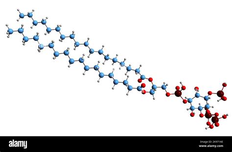 3D image of Phosphatidylinositol trisphosphate skeletal formula ...