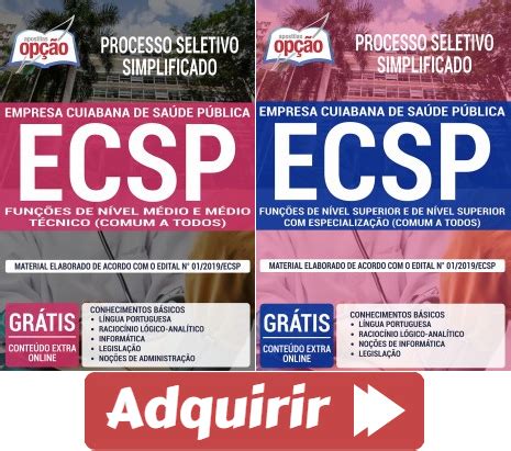 Apostilas Processo Seletivo Empresa Cuiabana De Sa De P Blica Ecsp