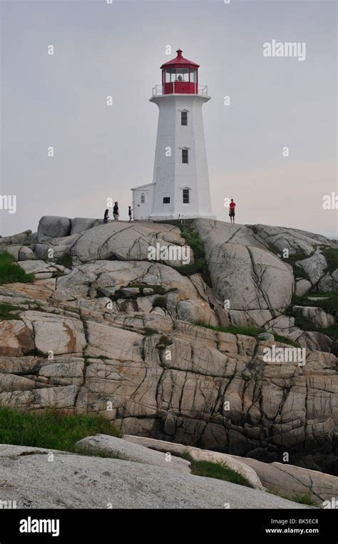 Lighthouse at the coast, Peggy's Cove Lighthouse, Peggy's Cove, Nova ...