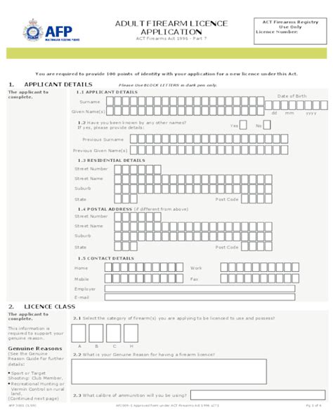 2022 Firearms Licence Application Form Fillable Printable Pdf 8515