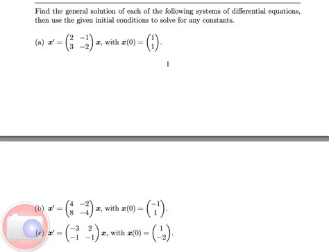 Solved Find The General Solution Of Each Of The Following Chegg