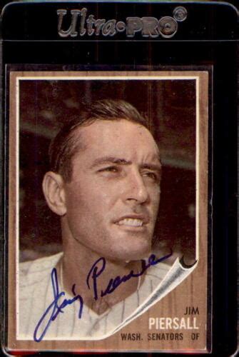 Jimmy Piersall Washington Senators Topps Signed Baseball Card