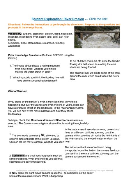 SOLUTION: River erosion gizmo 1 - Studypool