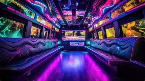 Premium Photo | Bus black light interior of vehicl