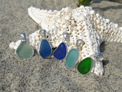 Sea Glass Necklace Sea Glass Jewelry Simple Sea Glass Sea Glass And Sterling Silver Bezel