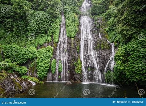 Banyumala Twin Waterfall In Bali Indonesia Stock Photo Image Of