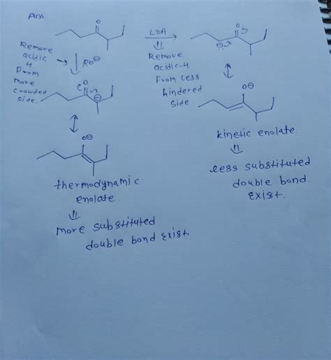 Solved Draw The Kinetic Enolate Thermodynamic Enolate Kinetic Enol