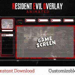 Resident Evil Stream Overlay Animated Set For Twitch Border Webcam