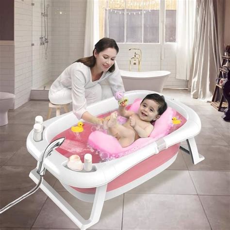 TAM Baignoire pliable bébé pliante évolutive Coussin de bain avec