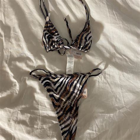 Misguided Zebra Print Bikini Size But Also Fits Depop