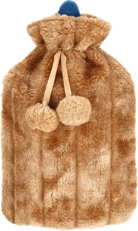 Hot Water Bottle With Cover 2L Hot Water Bag With Cover Premium Fluffy And Comfortable Plush