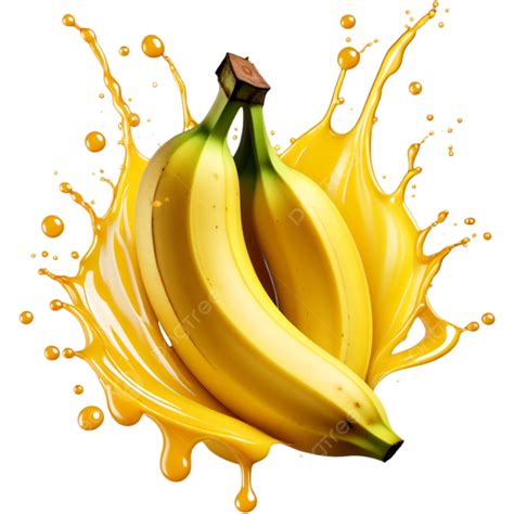 Realistic Banana Juice Splash Illustration Element Juice Png