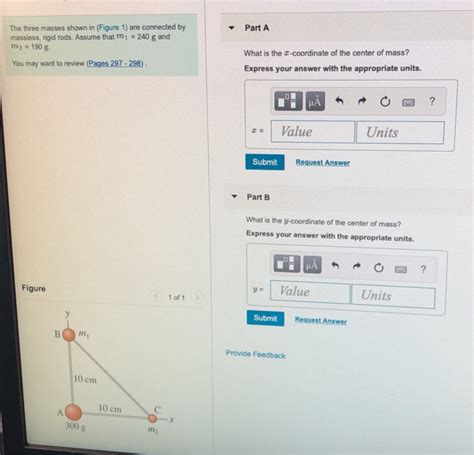 Solved Part A The Three Masses Shown In Figure 1 Are Chegg