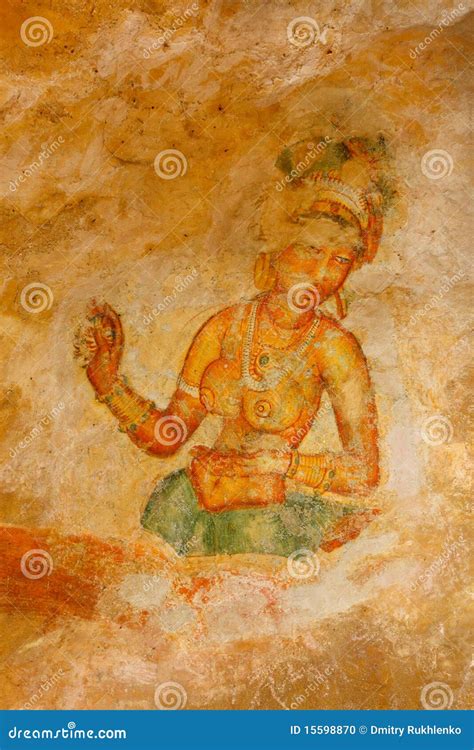 Sigiriya frescoes stock photo. Image of queen, ancient - 15598870