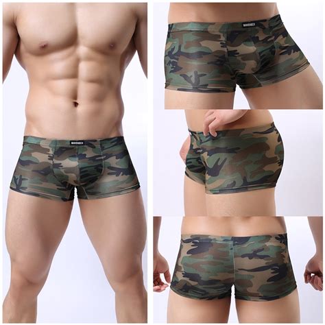 CLEVER MENMODE Roupa Íntima boxer Masculina Camuflada Frete Grátis