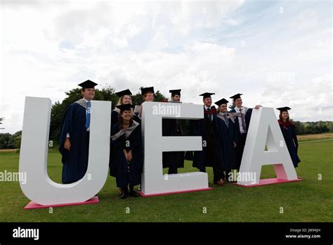 Students Celebrating Their Graduation At The University Of East Anglia