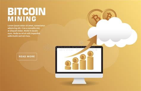 Bitcoin Mining Landing Page Template Stock Illustration Illustration