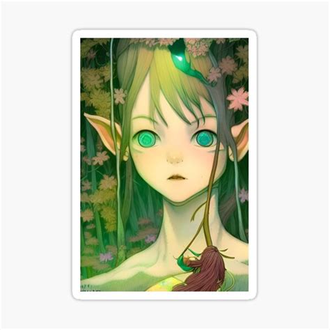 "Wood elf - anime style" Sticker for Sale by ravenglow | Redbubble