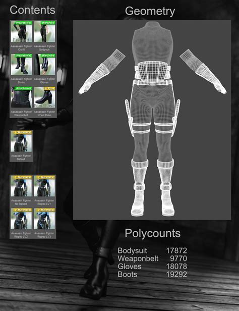 DForce Assassin Fighter Outfit For Genesis 9 Daz 3D