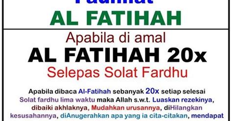 Nama Lain Bagi Surah Al Fatihah Kierstennwelsh