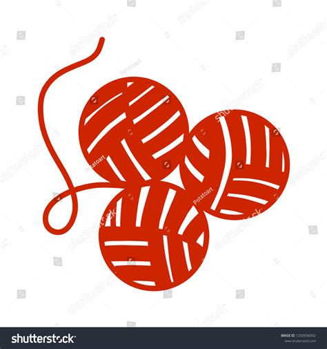 Ball Yarn Wool Hand Drawn Logo Stock Vector Royalty Free