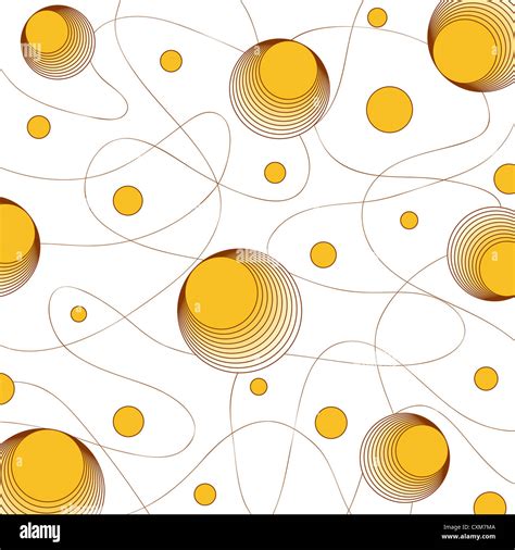 Circles and curves in yellow and brown on white Stock Photo - Alamy