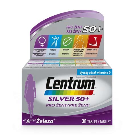 Multivitamin Centrum Silver 50 Pro ženy 30tbl Euc Lékárna