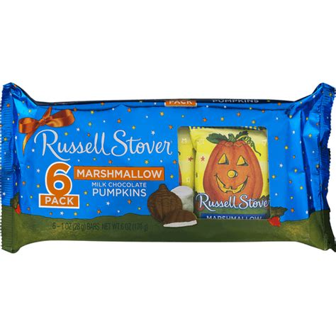 Russell Stover Marshmallow Milk Chocolate Pumpkins - 6 CT | Packaged ...