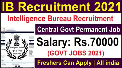 Intelligence Bureau Recruitment Central Govt Jobs Permanent