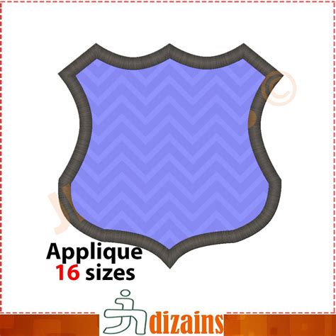 Police Badge Applique Design. Police badge embroidery design.