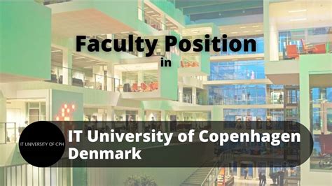 IT University Of Copenhagen Faculty Job Vacancies NViews Career