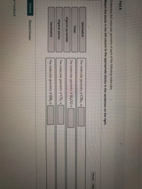 Solved Part A Determine the molecular geometry of each of | Chegg.com