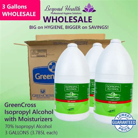 3 GALLONS WHOLESALE GreenCross 70 Isopropyl Alcohol With