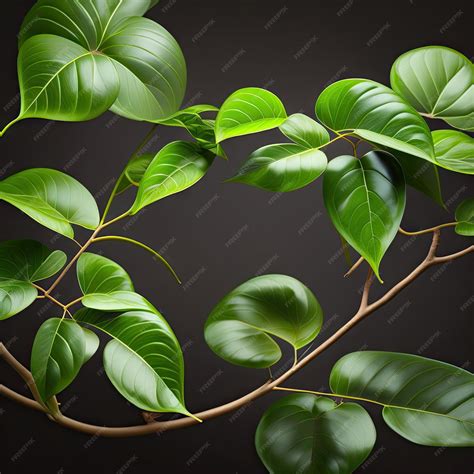 Premium Ai Image Tropical Green Leaf Vine Climber Plant Isolated On White Background Clipping