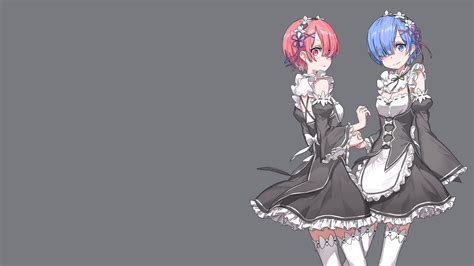 Two female anime character clip-art, Rem (Re: Zero), Ram (Re:Zero ...