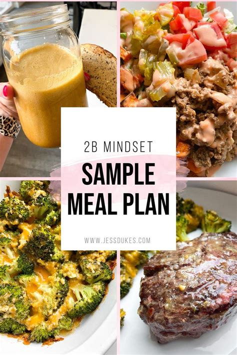 2B MINDSET SAMPLE MEAL PLAN Jess Dukes 21 Day Fix Meal Plan