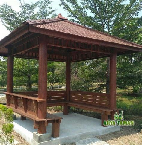 Jasa Pembuatan Saung Gazebo Bambu Kayu Jati Kayu Kelapa