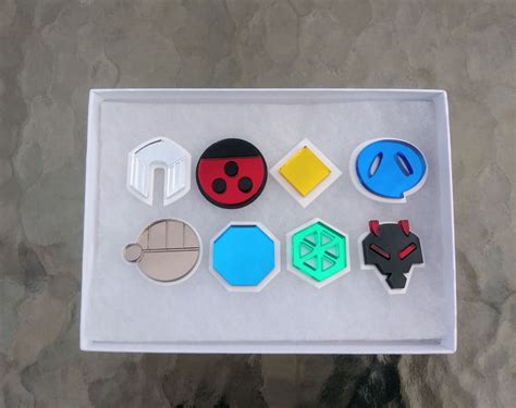 Johto Region 8 Piece Gym Leader Badge Set Etsy