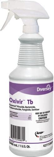 Diversey 4277285 Oxivir Tb Rtu Disinfectant Cleaner With Ahp 32 Oz Bottle 12 Pack 12