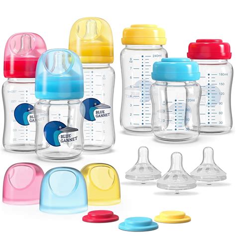 Multipurpose Anti-Colic Glass Baby Bottles with Slow Flow and Natural